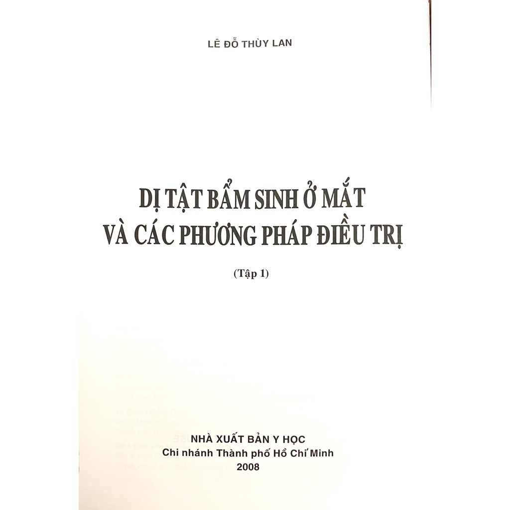 Sách - Dị tật bẩm sinh ở mắt và các phương pháp điều trị Tập 1