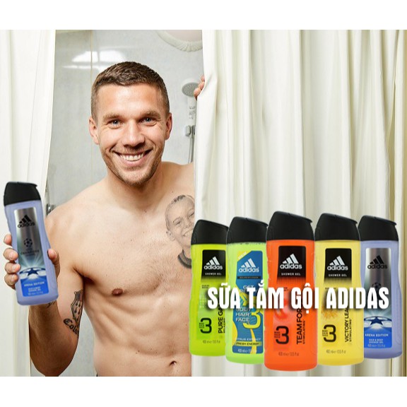 Sữa Tắm Gội Toàn Thân Nam Adidas 3 In1 Ice Dive