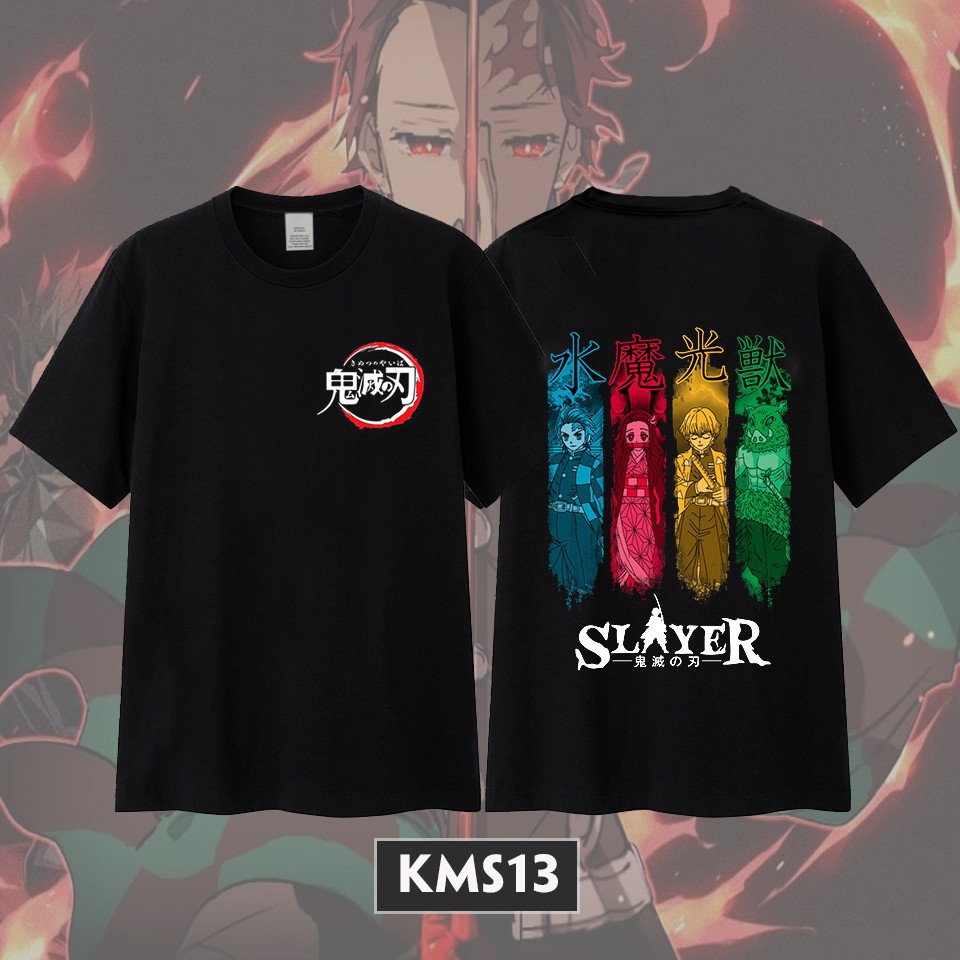 Bộ sưu tập áo thun Kimetsu no Yaiba màu đen cotton 100% giá rẻ
