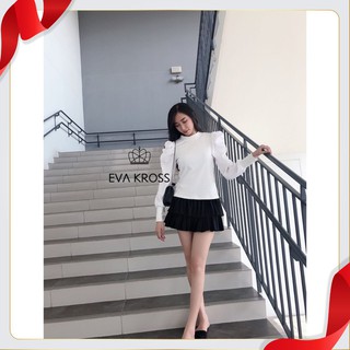 Áo len nữ dài tay phối tay phồng eks107 eva kross