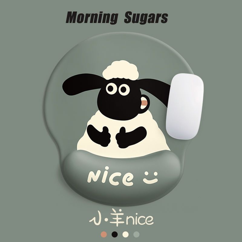 Đệm Lót Chuột / Bàn Phím Bằng Silicon Mềm Hình Chú Cừu Hoạt Hình 3d Dễ Thương