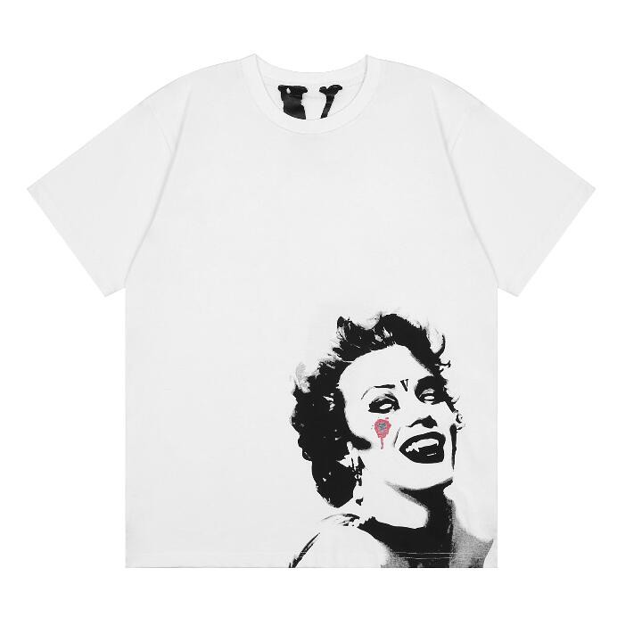 Áo thun cotton tay ngắn in hình Vlone thời trang dành cho nam nữ