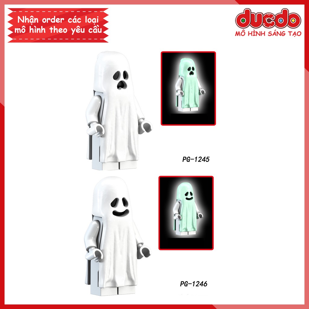 Minifigures Ma dạ quang phát sáng trong đêm - Đồ chơi Lắp ghép Xếp hình Mini Ghost POGO Mô hình PG 1245 1246