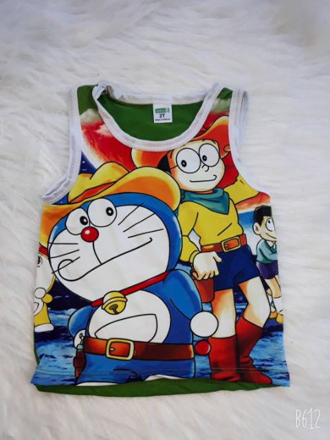 8_22kg Bộ ba lổ doremon cho bé, vải mềm thoáng mát ảnh thật, video KHĂN RẰN SHOP