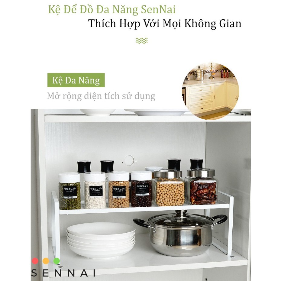 Bộ 2 Kệ Gầm Bếp Để Đồ Đa Năng Dưới Bồn Rửa Chén SenNai Thép Cacbon Sơn Tĩnh Điện Cao Cấp