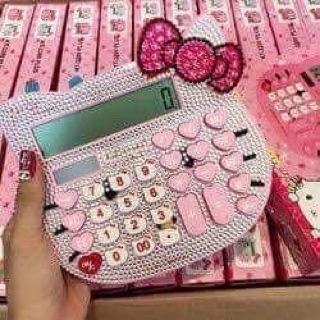 Máy tính cầm tay Hello Kitty đính đá siêu đẹp