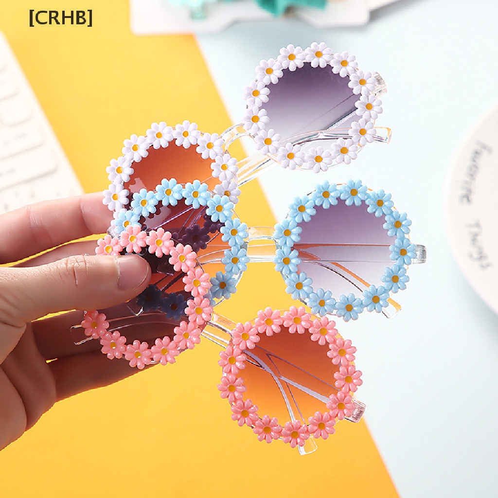 [CRHB] Set 2 Kính Râm Tròn Hình Hoa Với Băng Đô Nylon Co Giãn Phong Cách Bohemia Bán Chạy Cho Bé