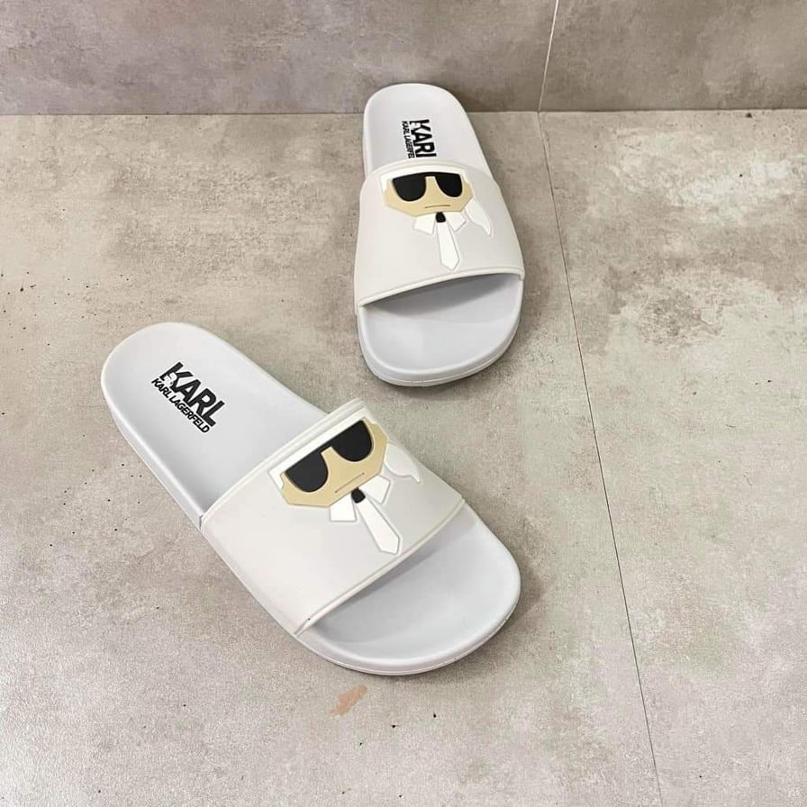 🔥HÀNG SIÊU CẤP🔥Dép KARL quai ngang nam đúc cao su non họa tiết mặt người siêu ngầu