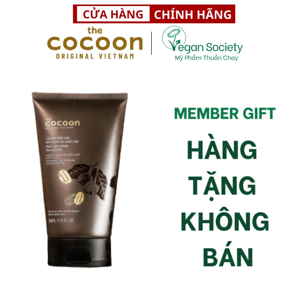 SPECIAL COMBO cà phê tẩy da chết da mặt cocoon 150ml + tẩy da chết son môi cocoon 5g