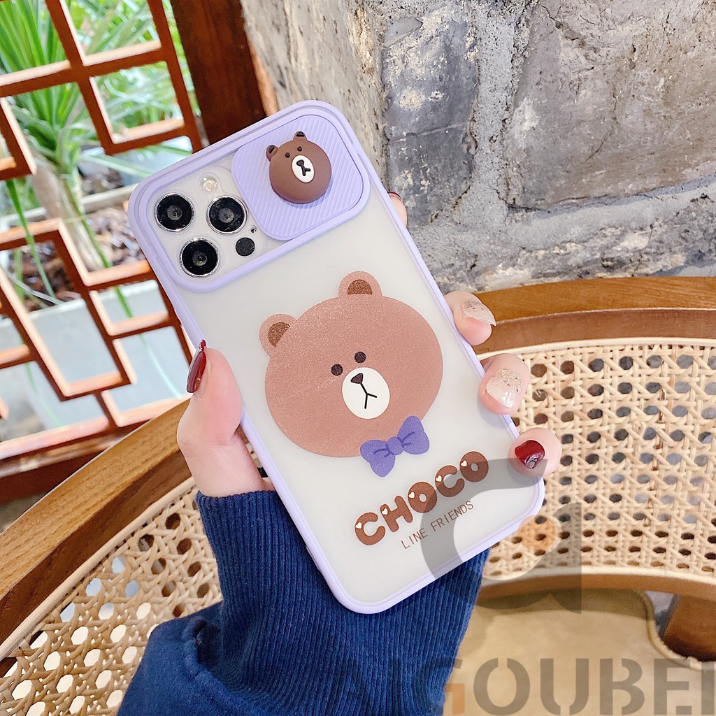 [Spot & COD] 2021 Mới Kéo Đẩy Di Động Đẹp Và Hấp Dẫn Cặp Đôi Thỏ Kenny Cặp Gấu Brown cho iPhone 7 7P 8 8P X XR Xs Max 11 Pro Max Max 12 Pro Max