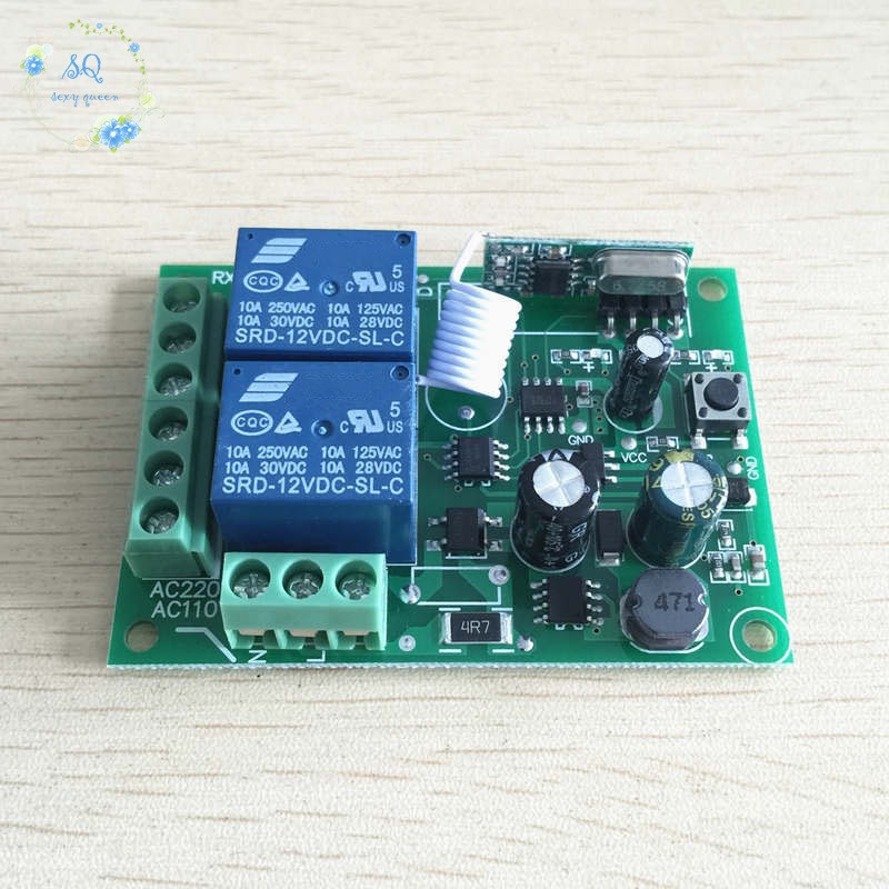 Công tắc điều khiển từ xa 433 mhz 220v 2ch không dây