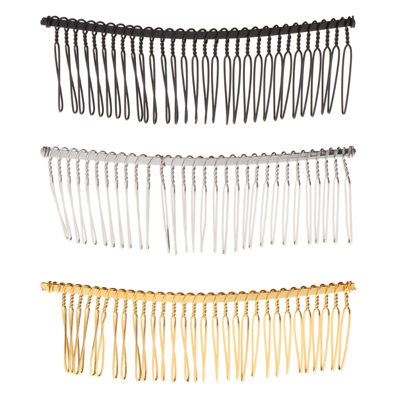 Sa Lược Cài Tóc 30 Răng Bằng Hợp Kim Màu Trắng Đen Cho Cô Dâu