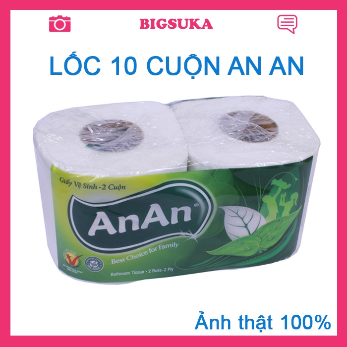 Giấy vệ sinh cuộn An An 2 lớp - Lốc 10 cuộn BIGSUKA