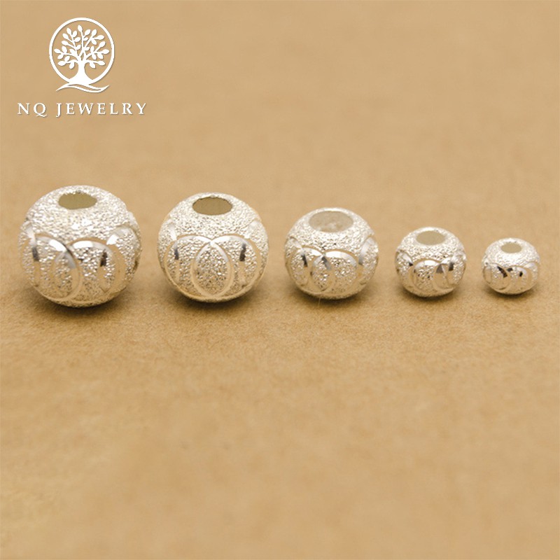 Charm bi bạc xỏ ngang có họa tiết - NQJewelry