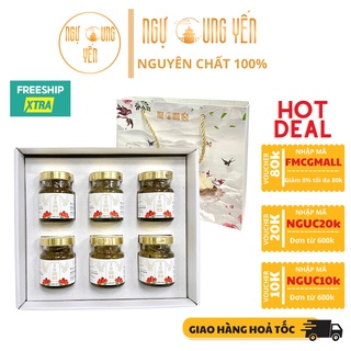 Nhập FMCGMALL -8% đơn 250K Yến Sào Ngự Cung Set 6 hũ tổ yến sào chưng sẵn