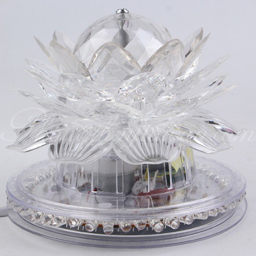 Đèn bàn thờ xoay hoa sen nhiều màu