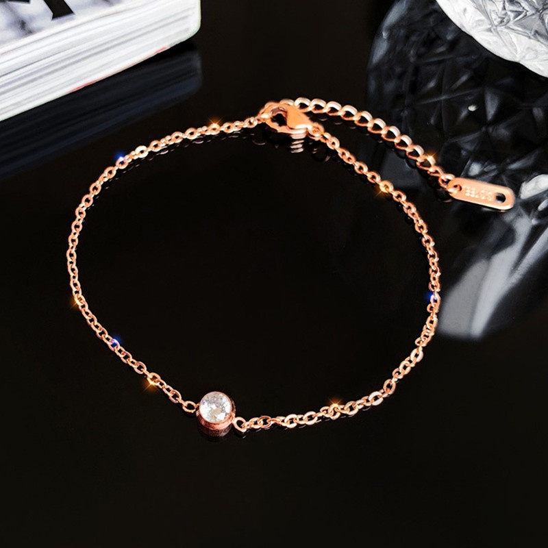 Vòng tay nữ 100% TITAN NGUYÊN CHẤT KHÔNG GỈ - KHÔNG PHAI MÀU 18k vàng đơn giản sang trọng Lắc tay kim cương trang sức Hàn Quốc
