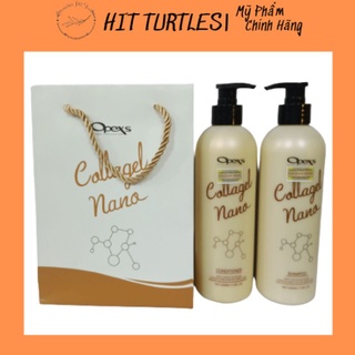 {TẶNG HŨ KEM HẤP} Bộ Dầu gội, xả Collagen Nano OPEXS 500ml chính hãng