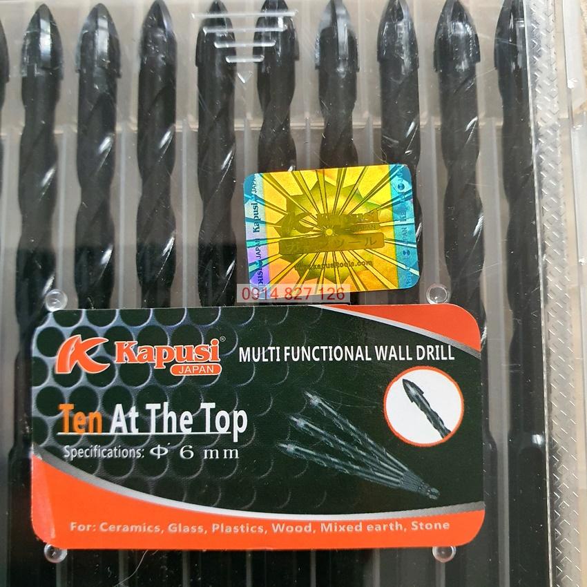Bán lẻ Mũi khoan đa năng hãng Kapusi Nhật Bản chuôi lục giác cỡ 6, 8, 10, 12mm, tem chống giả
