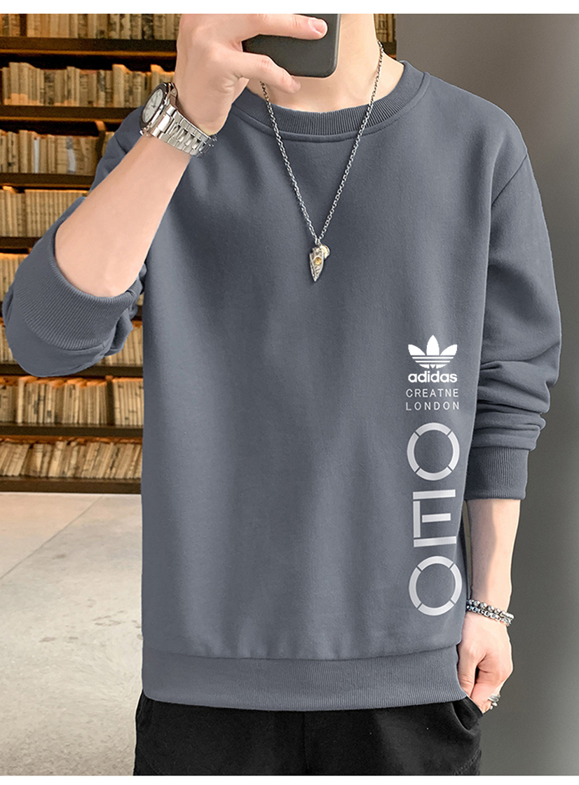 Adidas clover casual casual mens sweater in autumn winter wild round neck long sleeved solid color