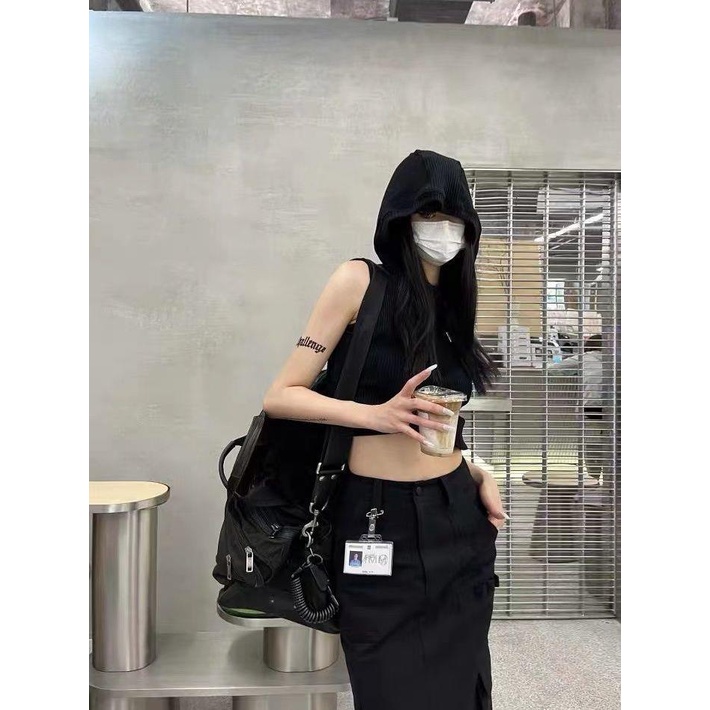 Áo Thun Không Tay Có Nón Trùm Đầu Mẫu Mới Dành Cho Nữ