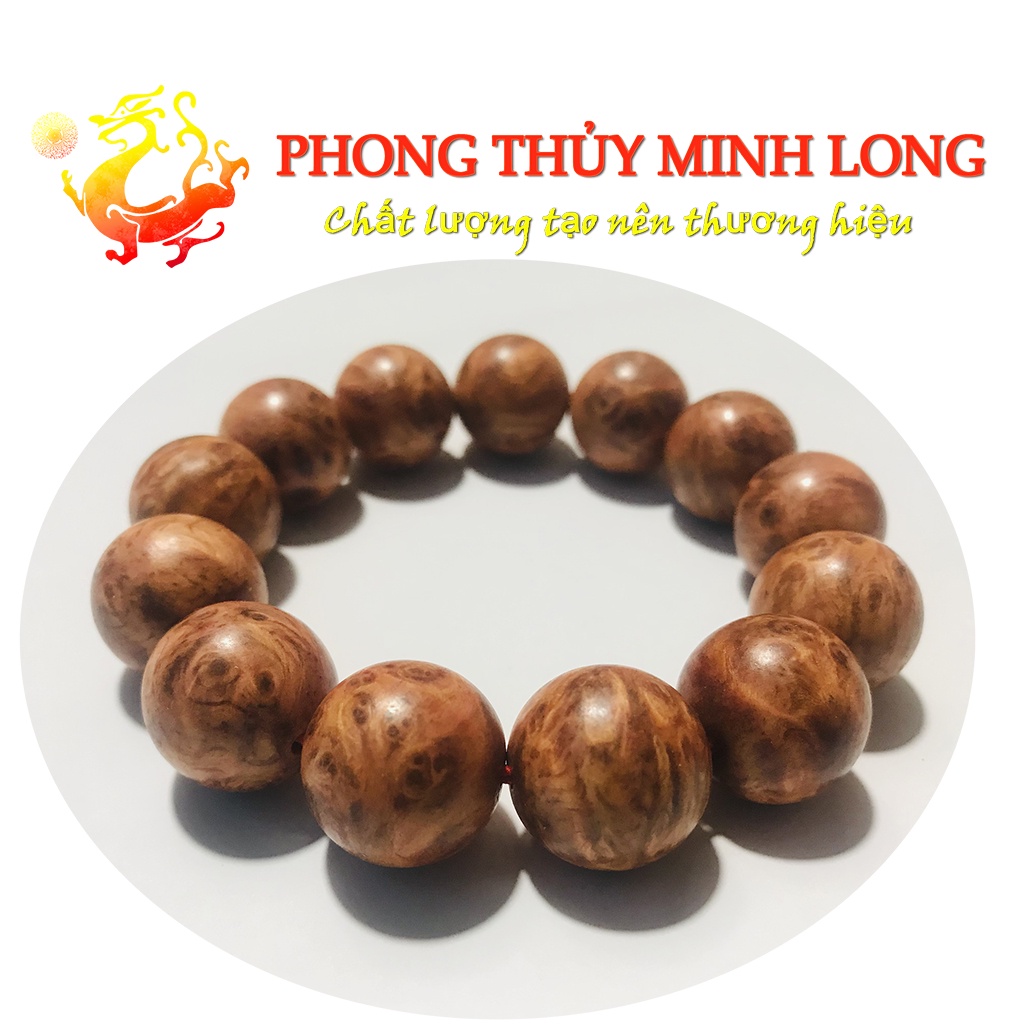 Vòng tay gỗ nu Huyết Long size 18 ly Hạt Tròn Cao Cấp