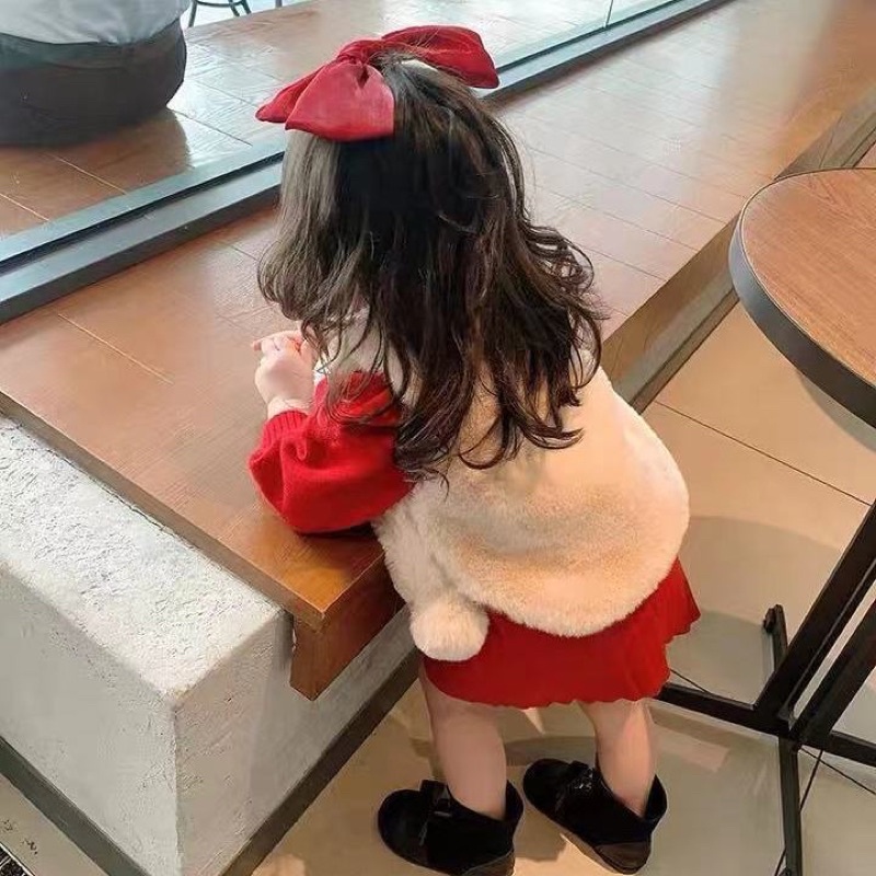 Váy len tay bồng hàng QCCC cho bé gái