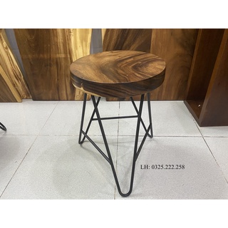 Ghế đôn, ghế gỗ me tây, ghế tròn gỗ me tây, ghế đẩu, ghế gỗ tự nhiên, ghế chân sắt, ghế uống trà, ghế cafe