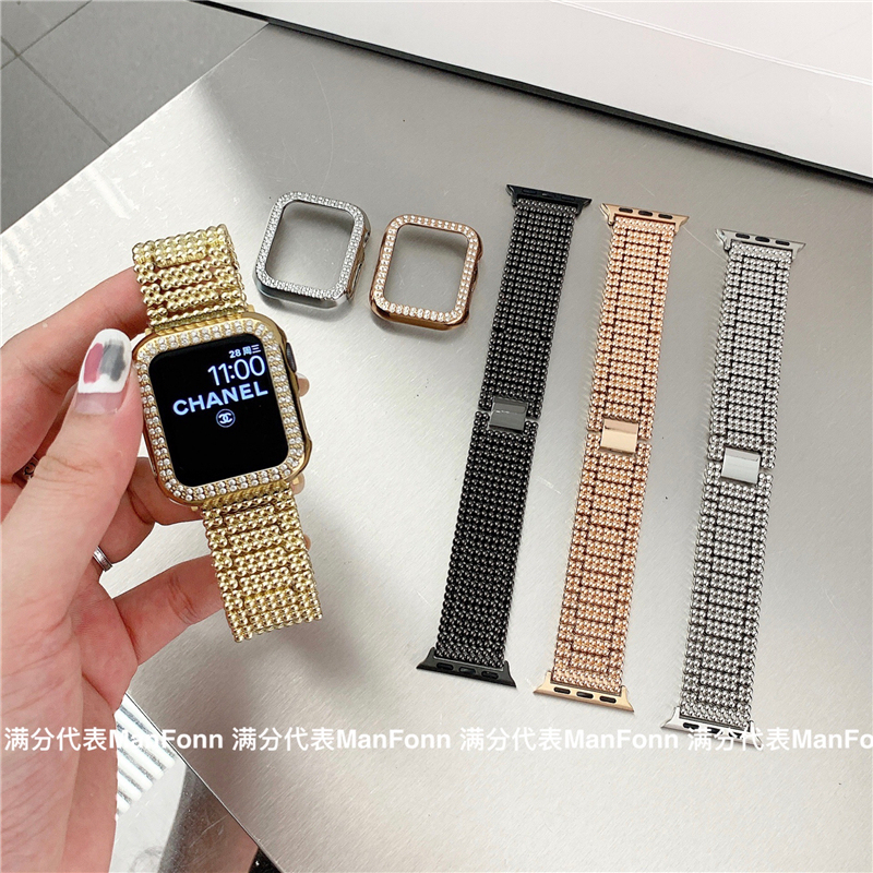 Dây Đeo Đồng Hồ Bằng Kim Loại Cho Apple iwatch 7 6 5 4 3 SE 2 1 Kích Thước 41mm 45mm 38mm 40mm 42 mm 44mm