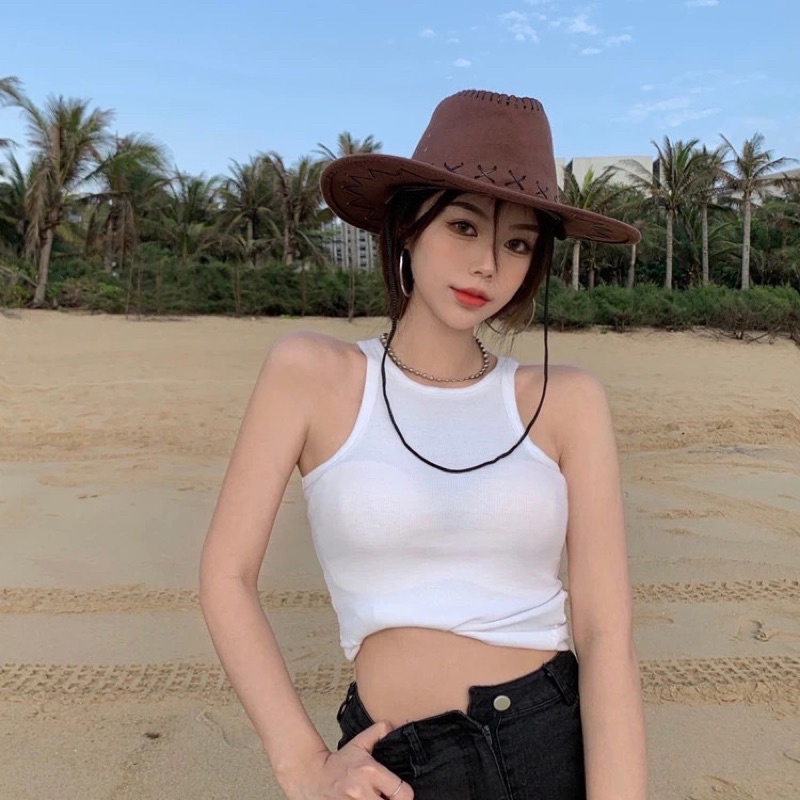 Áo croptop nữ sát nách nhiều màu ba lỗ thun không tay ôm body tank top vải cotton co giãn tốt hàng Quảng Châu Loại 1