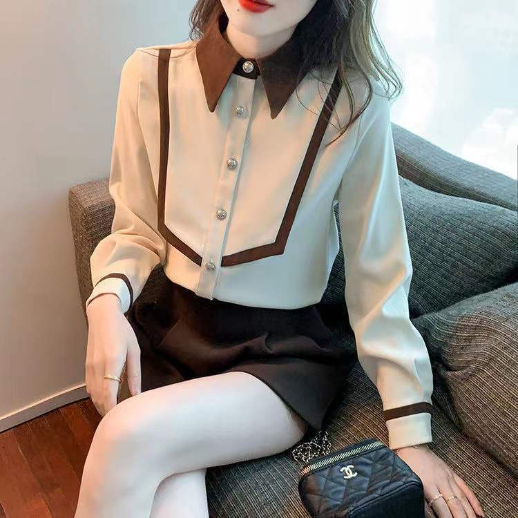 Áo Sơ Mi Nữ Dài Tay Cổ Bẻ Form Dài Rộng Thời Trang Hàn