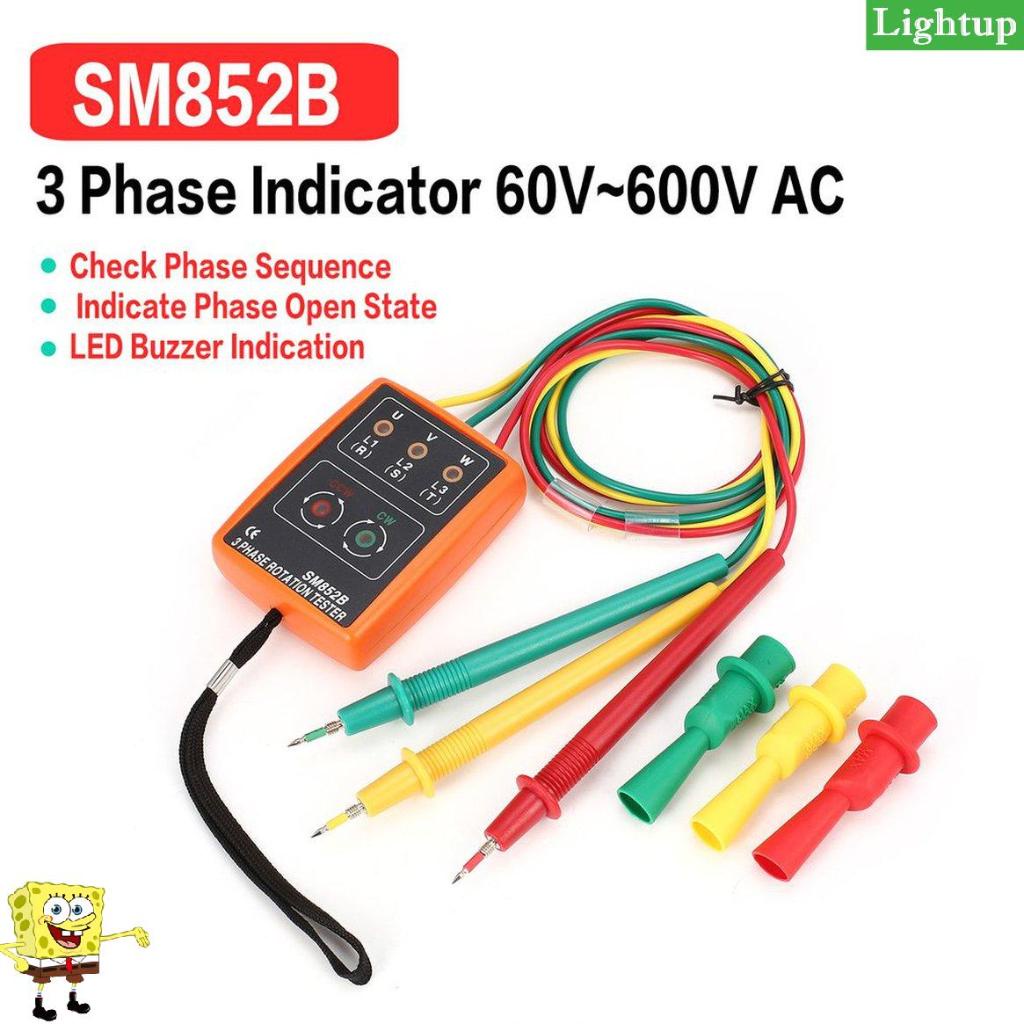 SM852B Máy đo tuần tự quay 3 pha Máy dò máy đo 60V-600V