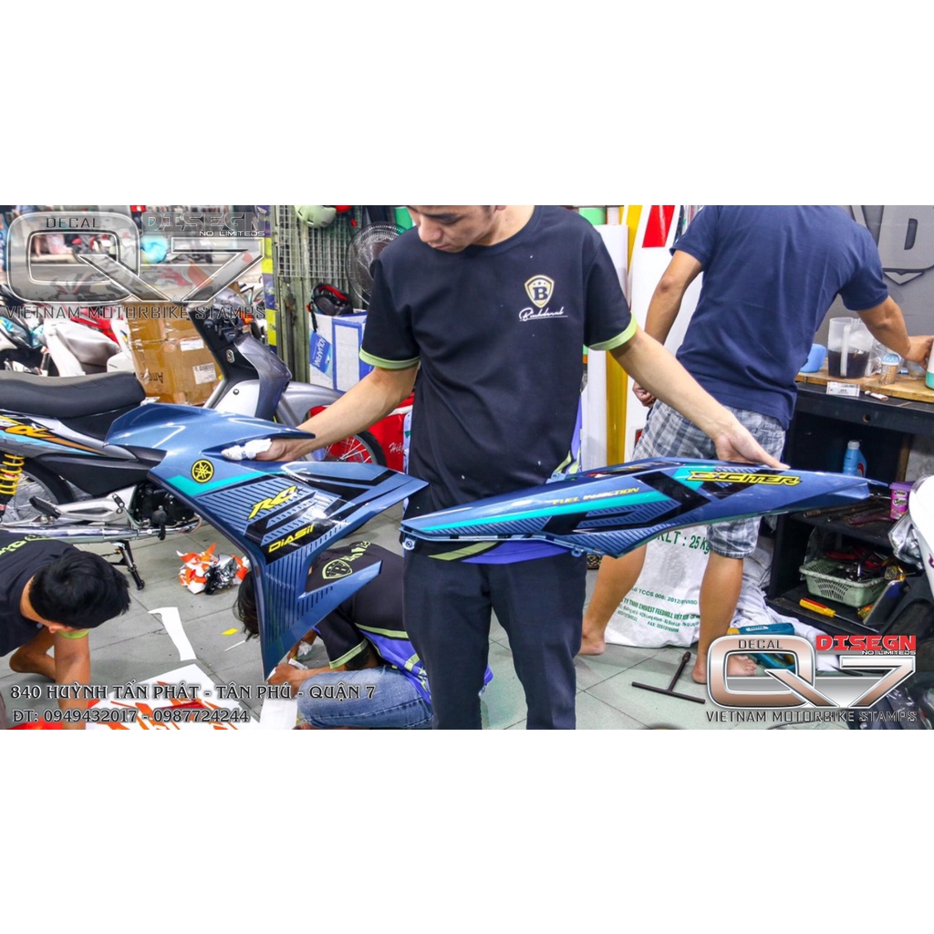 Tem Rời EXCITER 150 ZIN XANH ĐEN