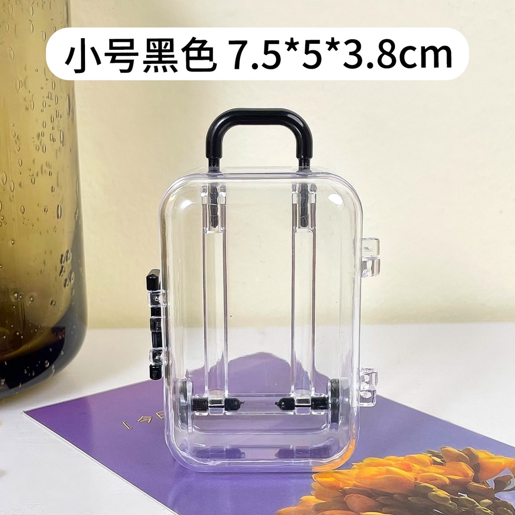 Hộp Nhựa Mini Trong Suốt Hình Chiếc Valy Đựng Trang Sức Phụ Kiện Nhỏ Tiện Lợi Đi Du Lịch Hộp Lưu Trữ Cute