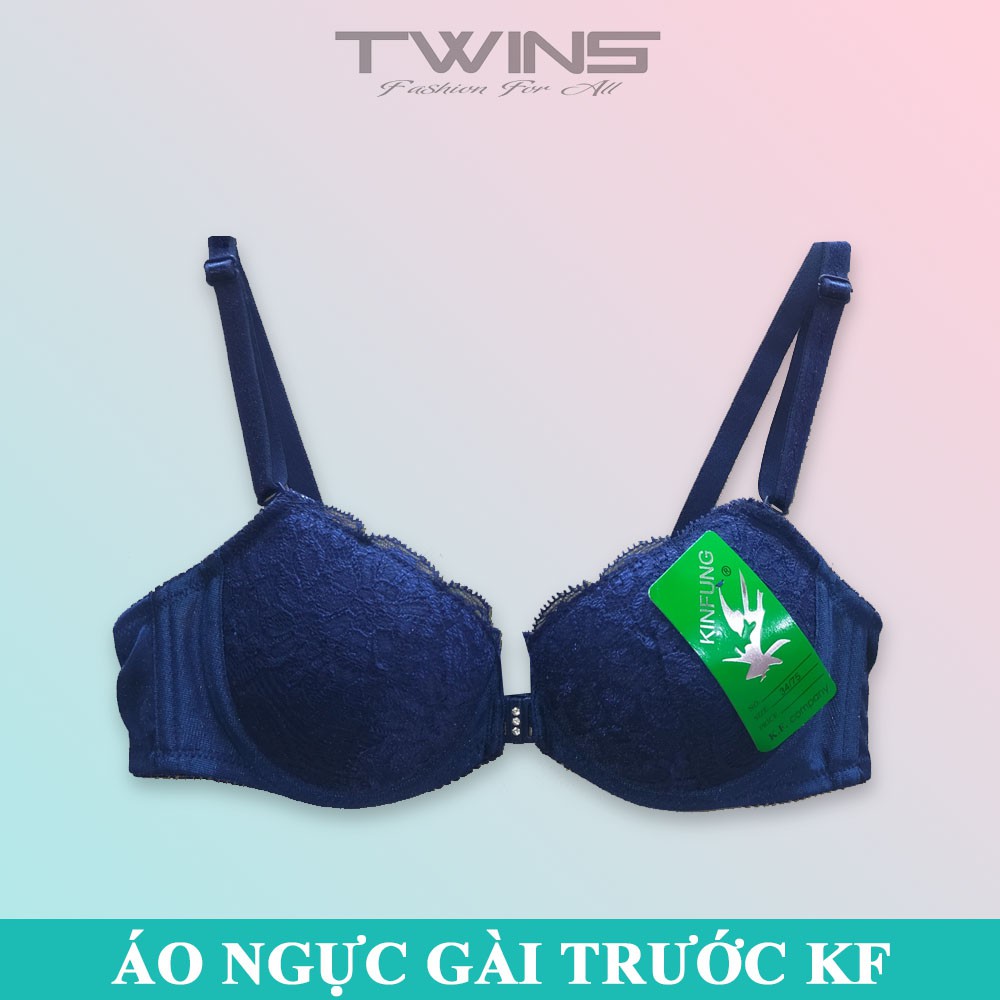 Áo ngực nữ ren cài trước nâng ngực Kung Fung  có gọng mút mỏng cúp xéo size 34-36-38