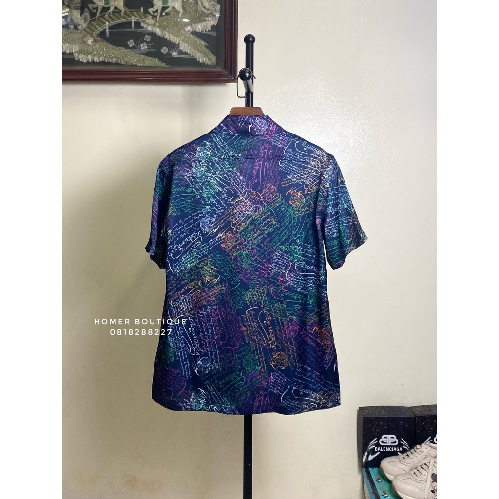 Áo sơ mi cộc tay Berluti MultiColor Scritto Silk