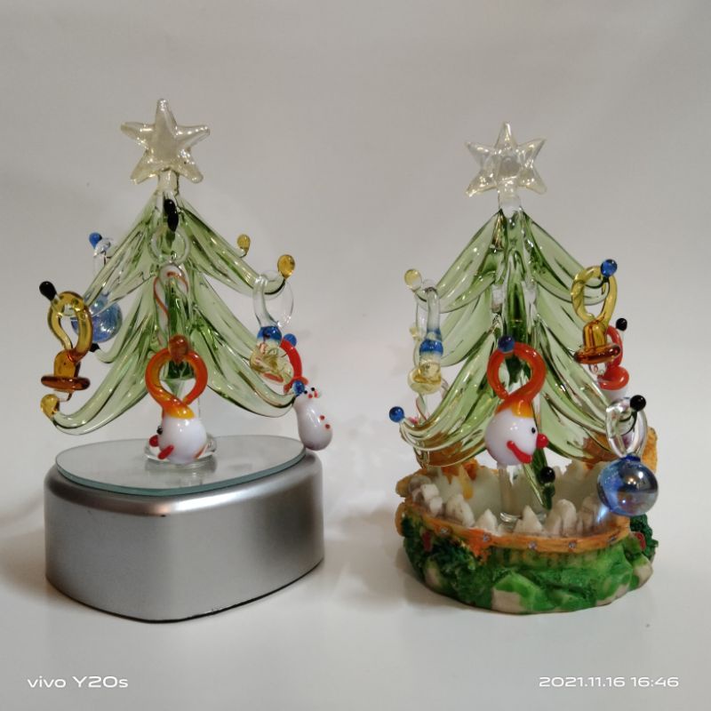 Cây thông thủy tinh trang trí/trưng bày Noel