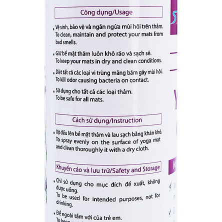 NƯỚC VỆ SINH THẢM YOGA TOPBODY HƯƠNG LAVENDER 100ml-CLEAR01