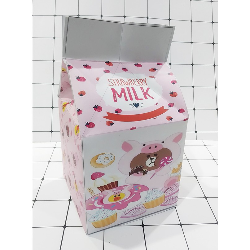 Hộp quà gấu brown thỏ cony vịt sally HQSI6 hộp quà hộp sữa cute hộp dễ thương hoạt hình 18*10*10cm