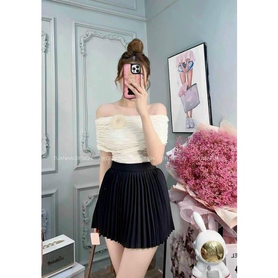 Áo bệt vai ❤️Áo cổ trệt xốp điệu đà