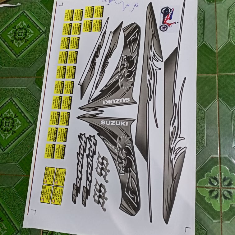 Tem rời hayate ss xám bạc xe đen