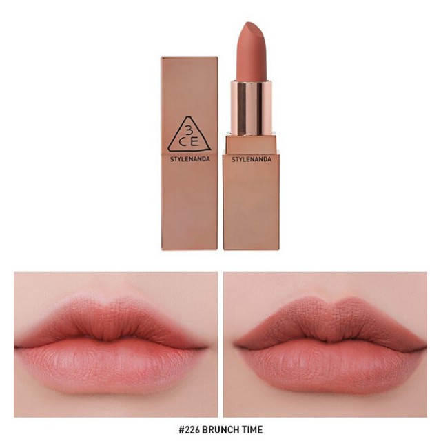 Son 3CE Matte Lip Color Màu 228 Red Seventies – Đỏ Đất