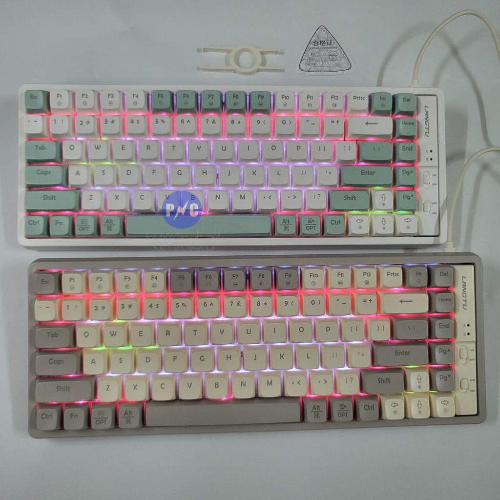 Bàn Phím Cơ HOTSWAP Langtu GK85, 85 Phím, Led Rain Bow, Custom Golden Switch. Bản Không Dây 3 Chế Độ & Type C
