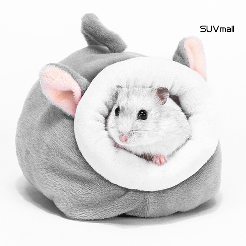 Tổ thú cưng bằng vải cotton ấm áp trong mùa đông hình ngôi nhà dễ thương cho thú cưng chuột hamster/chuột lang cỡ nhỏ