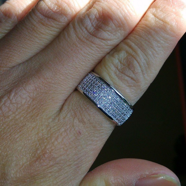 Suxinjewelry/Nhẫn đính hôn đính kim cương hoàn toàn bằng bạc 925 dành cho nam và nữ