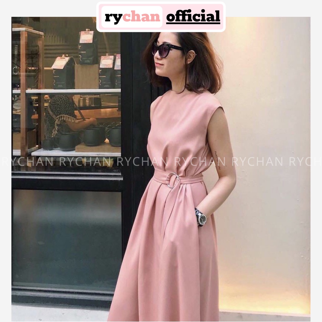 Đầm Suông Dáng Dài Kèm Belt Khoen Có Túi 2 Màu - DS335