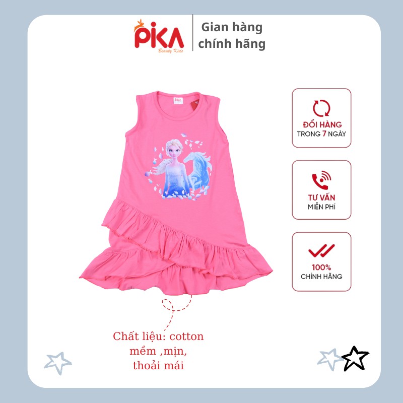 Đầm váy sát nách Elsa - PIKA KIDS - cho bé gái -chất liệu cotton từ 12-25kg