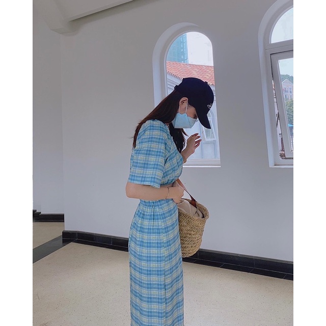 Áo và Chân váy caro dáng suông