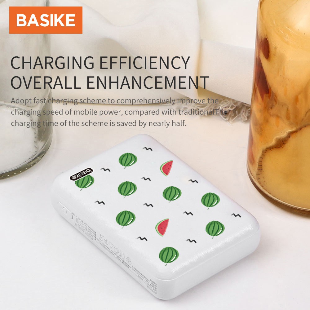 Sạc Dự Phòng 10000mAh BASIKE PT605 5V/2.1A hỗ trợ sạc nhanh thông minh - Bảo hành 12 tháng