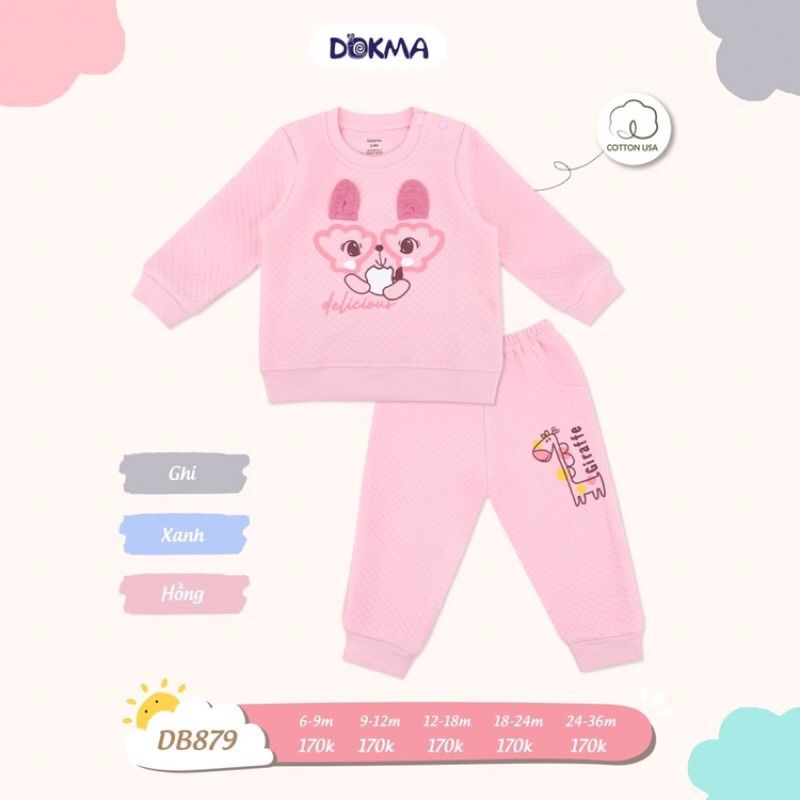 Bộ nỉ trần bông Dokma cho bé